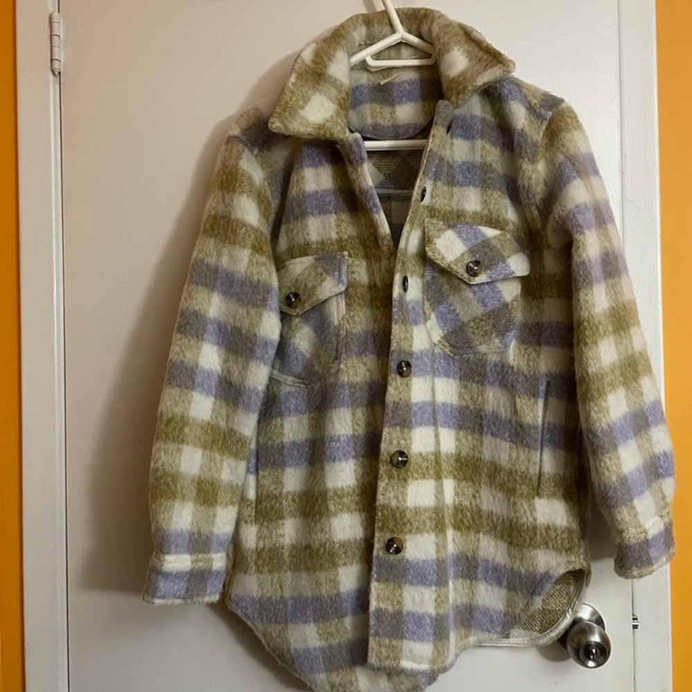 XS Cloth by Design Shacket - Plaid